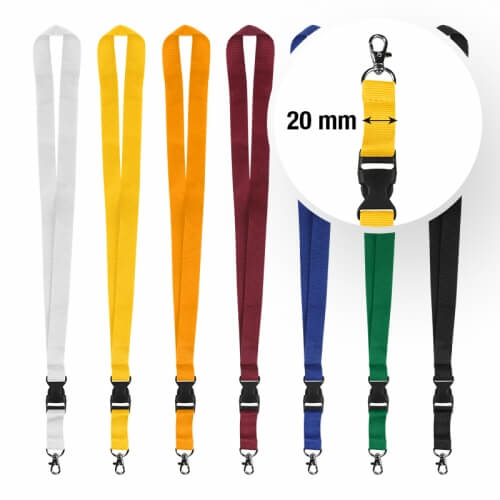Polyester Lanyards 20 mm Bandbreite mit Steckschnalle