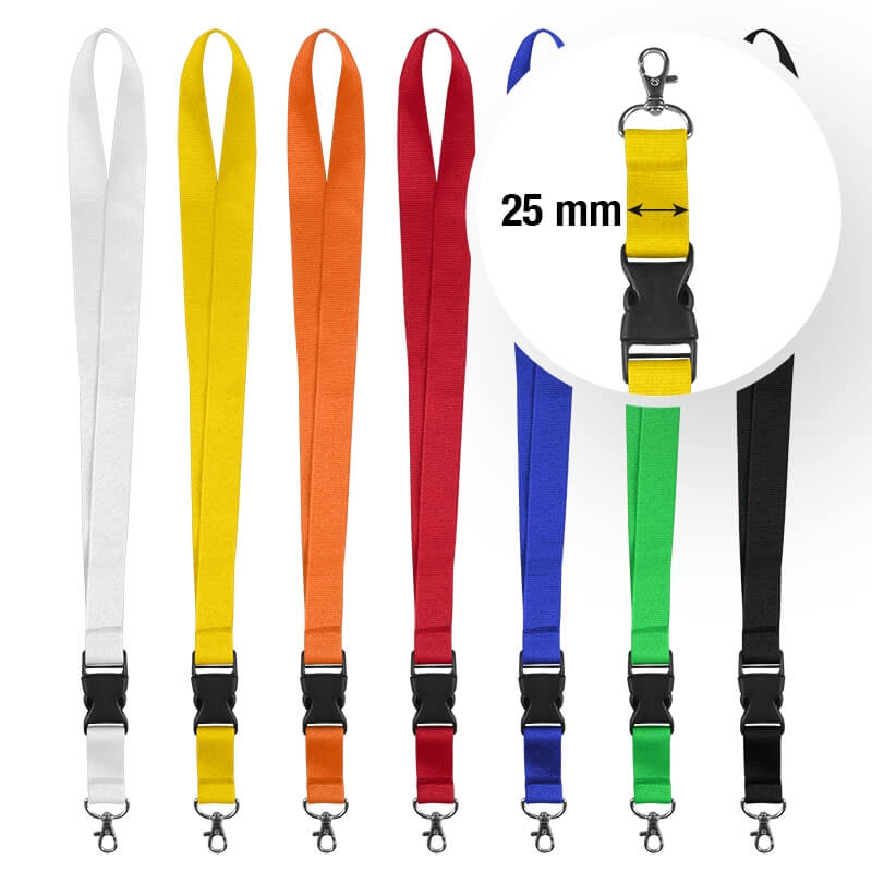 Polyester Lanyards 25 mm Bandbreite mit Steckschnalle