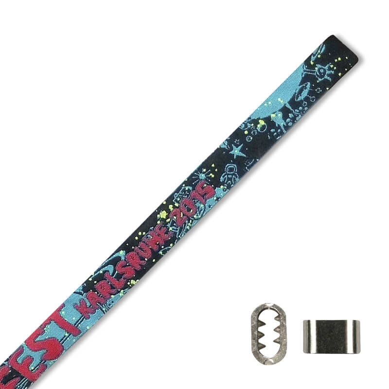 Stoffeintrittsbänder mit Echtmetall-NoTool-Verschluss gewebtes Motiv